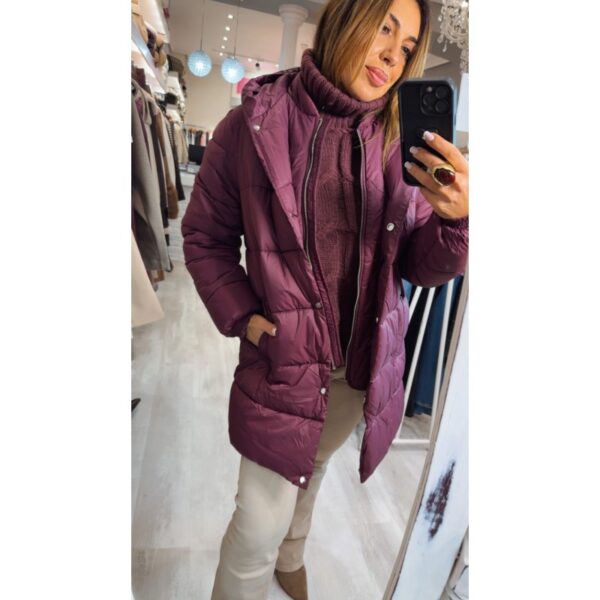 Abrigo tiffosi burdeos capucha y manga larga con puños elásticos mod.ravina_1