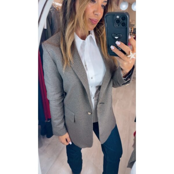 Americana Morgan mini pata de gallo color marrón y negro mod. ven.f