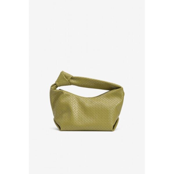 Bolso tiffosi verde con diseño trenzado asa ancha con nudo mod. milly