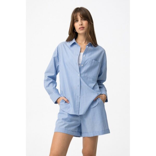 Camisa tiffosi azul rayas blancas apertura lateral mod.lecas_c