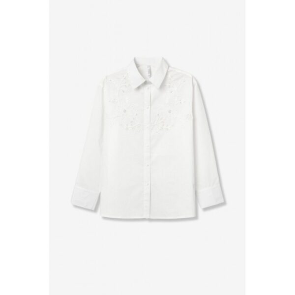 Camisa tiffosi blanca bordados frontales con cordones mod. king