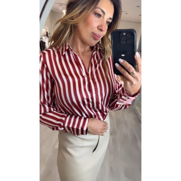 Camisa tiffosi satinada rayas granates y blancas mod.capricho_2