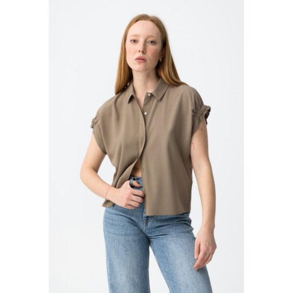 Camisa tiffosi verde manga volante y frunce en espalda mod. petala_2