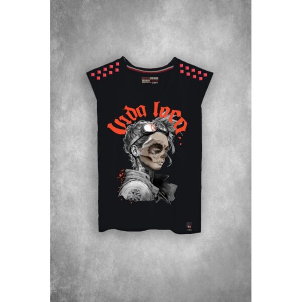 Camiseta lasal modelo vl negra desgastada