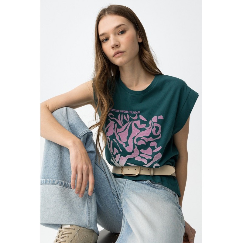 camiseta-tiffosi-verde-dibujo-con-grafico-rosa-mod-numel