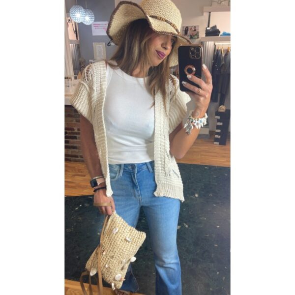 Chaleco croché color natural