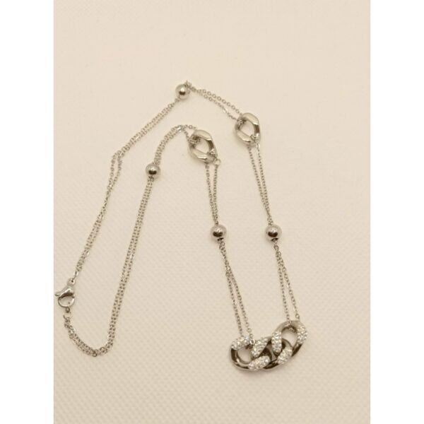 COLGANTE ACERO DETALLE CADENA CON CIRCONITAS