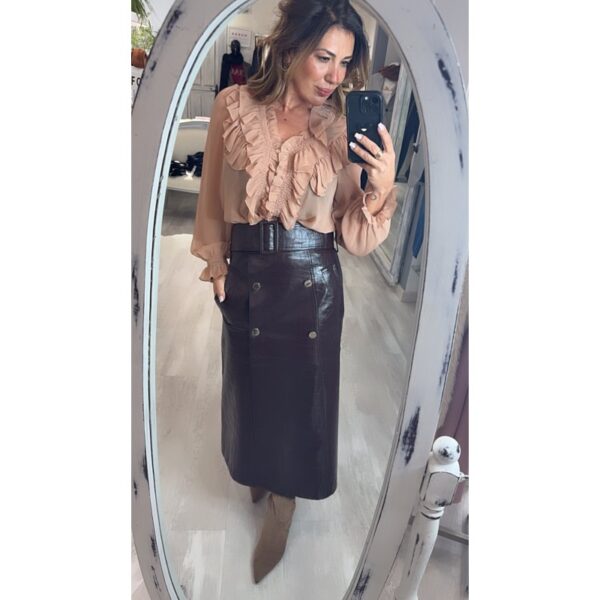 Falda morgan midi coco color ciruela mod.JADINA