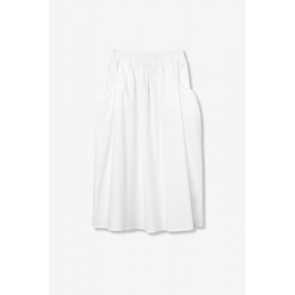 Falda tiffosi midi blanca goma en cintura bolsos engomados mod. abril_b