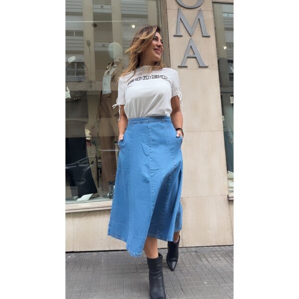 Falda tiffosi vaquera color azul, en evase mod.taissa_1
