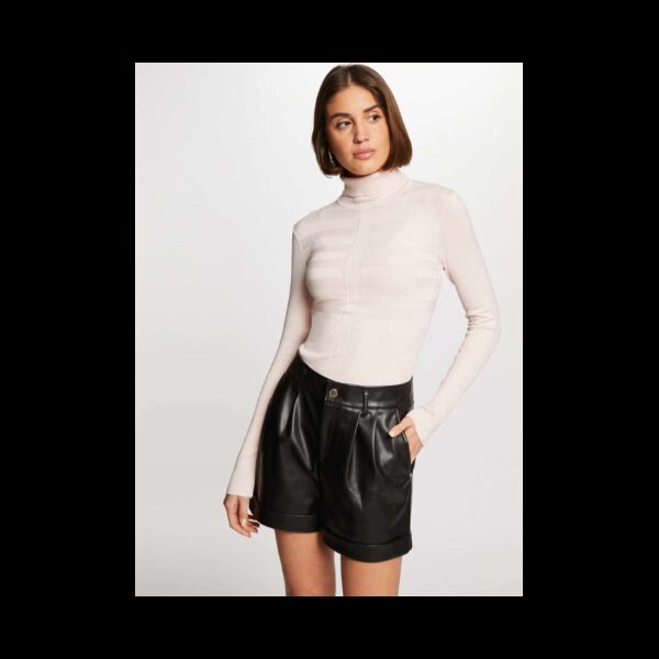 Jersey morgan rosa fino, cuello alto y mangas largas mod.mentosa.m