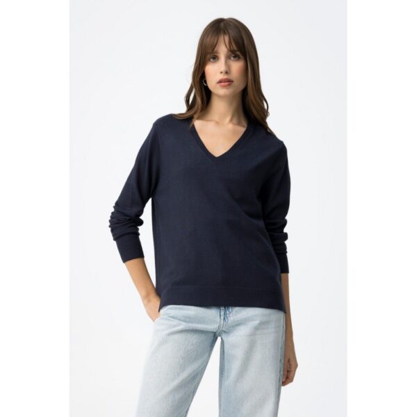 Jersey tiffosi azul marino cuello pico básico mod.vesper_4