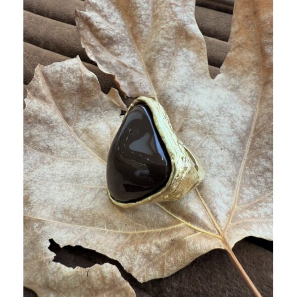 Maxi anillo dorado con piedra corazón varios tonos ajustable