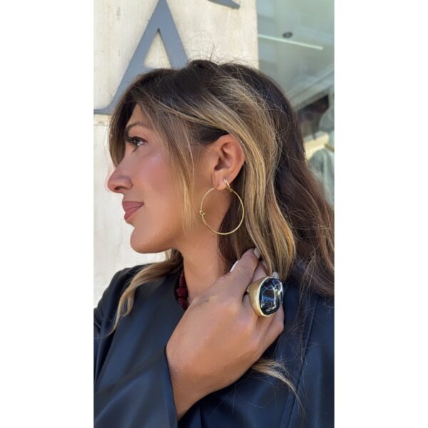 Maxi anillo ovalado dorado varios colores ajustable