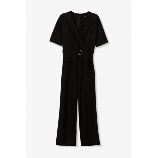 Mono tiffosi color negro escote en v y cinturón mod.ponyta