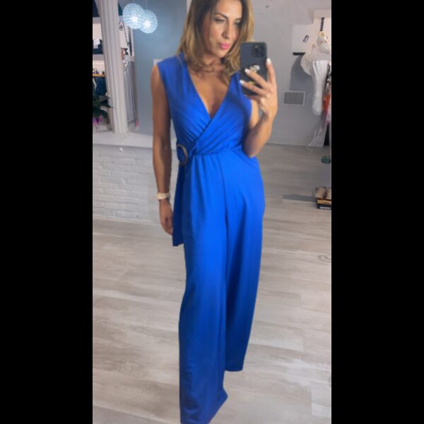 Mono tiffosi largo azul klein escote cruzado hebilla en contraste mod. anuquete