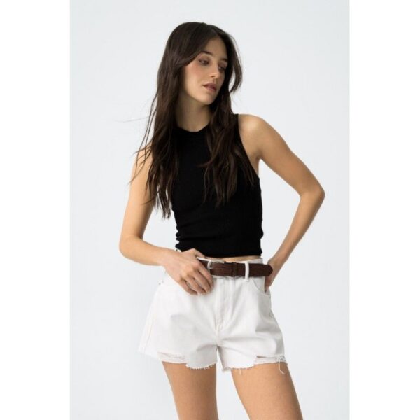 Short vaquero blanco tiffosi rasgado en bajos mod. basby_58
