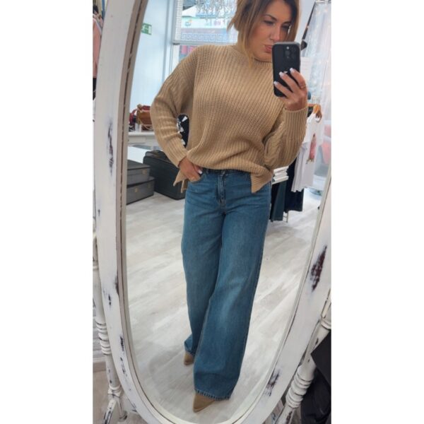 Vaquero tiffosi  de pierna ancha, cintura alta y cierre frontal mod.celine_7