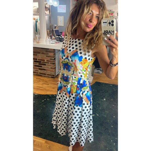 VESTIDO TEGUS LUNARES Y FLORES