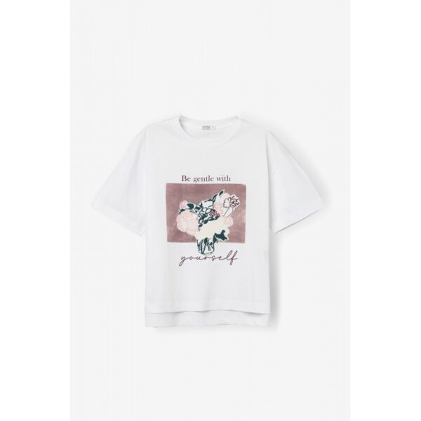 Camiseta tiffosi blanca estampado floral frontal mod. sponik