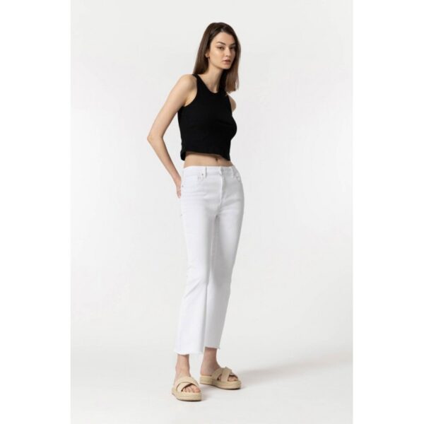 Vaquero tiffosi blanco flare tobillero cropped tiro alto mod. megan_10